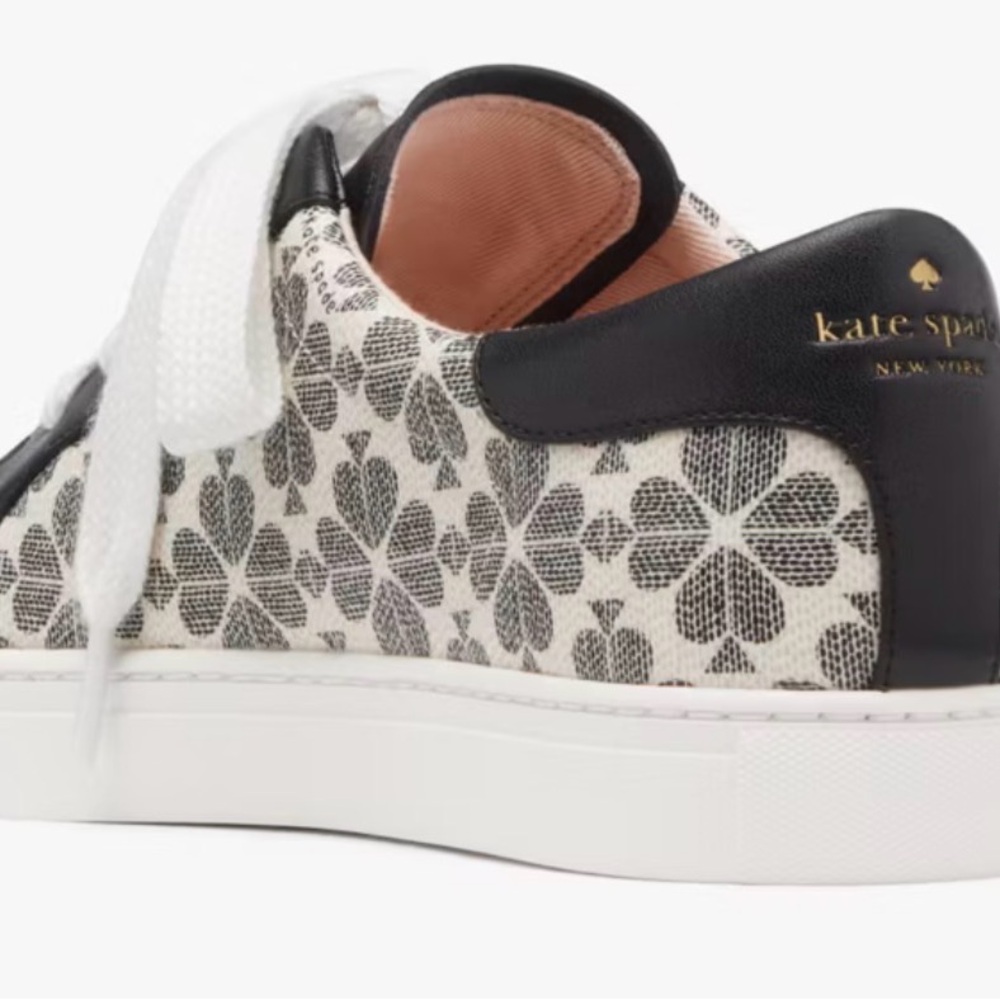 kate spade Black & White Floral Canvas Low-Top Sneaker